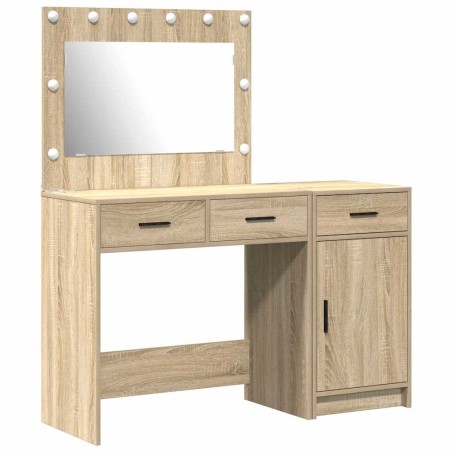 Set Toeletta 2 Pezzi con LED in Legno Ingegnerizzato Rovere Sonoma