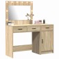 Set Toeletta 2 Pezzi con LED in Legno Ingegnerizzato Rovere Sonoma Set Toeletta 2 Pezzi con LED in Legno Ingegnerizzato Rovere Sonoma