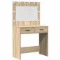 Set Toeletta 2 Pezzi con LED in Legno Ingegnerizzato Rovere Sonoma Set Toeletta 2 Pezzi con LED in Legno Ingegnerizzato Rovere Sonoma