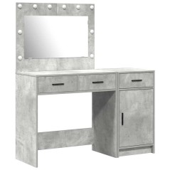 Set da Toeletta a 2 Pezzi con LED Grigio Cemento in Legno Ingegnerizzato