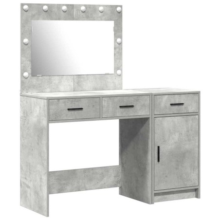 Set da Toeletta a 2 Pezzi con LED Grigio Cemento in Legno Ingegnerizzato