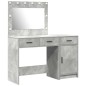 Set da Toeletta a 2 Pezzi con LED Grigio Cemento in Legno Ingegnerizzato Set da Toeletta a 2 Pezzi con LED Grigio Cemento in Legno Ingegnerizzato