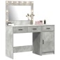 Set da Toeletta a 2 Pezzi con LED Grigio Cemento in Legno Ingegnerizzato Set da Toeletta a 2 Pezzi con LED Grigio Cemento in Legno Ingegnerizzato