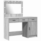 Set da 2 Pezzi per Tavolo da Trucco con LED Grigio in Legno Ingegnerizzato Set da 2 Pezzi per Tavolo da Trucco con LED Grigio in Legno Ingegnerizzato