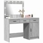 Set da 2 Pezzi per Tavolo da Trucco con LED Grigio in Legno Ingegnerizzato Set da 2 Pezzi per Tavolo da Trucco con LED Grigio in Legno Ingegnerizzato