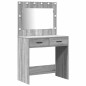 Set da 2 Pezzi per Tavolo da Trucco con LED Grigio in Legno Ingegnerizzato Set da 2 Pezzi per Tavolo da Trucco con LED Grigio in Legno Ingegnerizzato