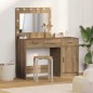 Set da Toeletta a 2 Pezzi con LED in Legno Ingegnerizzato Quercia Artigianale Set da Toeletta a 2 Pezzi con LED in Legno Ingegnerizzato Quercia Artigianale