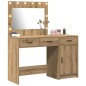 Set da Toeletta a 2 Pezzi con LED in Legno Ingegnerizzato Quercia Artigianale Set da Toeletta a 2 Pezzi con LED in Legno Ingegnerizzato Quercia Artigianale