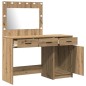 Set da Toeletta a 2 Pezzi con LED in Legno Ingegnerizzato Quercia Artigianale Set da Toeletta a 2 Pezzi con LED in Legno Ingegnerizzato Quercia Artigianale