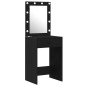 vidaXL Set di Tavoli da Trucco 2 Pezzi con LED in Legno Ingegnerizzato Nero vidaXL Set di Tavoli da Trucco 2 Pezzi con LED in Legno Ingegnerizzato Nero
