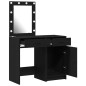 vidaXL Set di Tavoli da Trucco 2 Pezzi con LED in Legno Ingegnerizzato Nero vidaXL Set di Tavoli da Trucco 2 Pezzi con LED in Legno Ingegnerizzato Nero