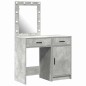 Set da toeletta in legno ingegnerizzato grigio cemento con LED - 2 pezzi Set da toeletta in legno ingegnerizzato grigio cemento con LED - 2 pezzi