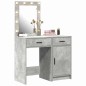 Set da toeletta in legno ingegnerizzato grigio cemento con LED - 2 pezzi Set da toeletta in legno ingegnerizzato grigio cemento con LED - 2 pezzi