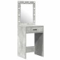 Set da toeletta in legno ingegnerizzato grigio cemento con LED - 2 pezzi Set da toeletta in legno ingegnerizzato grigio cemento con LED - 2 pezzi