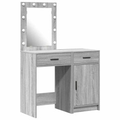vidaXL Set da Toeletta a 2 pezzi con LED in legno ingegnerizzato grigio sonoma