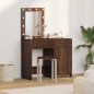 Set da 2 Pezzi per Vanity con LED in Legno Nero Ingegnerizzato
