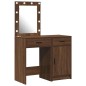 Set da 2 Pezzi per Vanity con LED in Legno Nero Ingegnerizzato