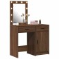 Set da 2 Pezzi per Vanity con LED in Legno Nero Ingegnerizzato