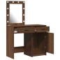 Set da 2 Pezzi per Vanity con LED in Legno Nero Ingegnerizzato