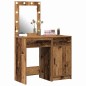 vidaXL Set di Toeletta a 2 Pezzi con LED in Finitura in Legno Antico