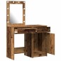 vidaXL Set di Toeletta a 2 Pezzi con LED in Finitura in Legno Antico