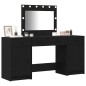 Set da Toeletta in 3 Pezzi con LED in Legno Nero Set da Toeletta in 3 Pezzi con LED in Legno Nero