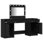 Set da Toeletta in 3 Pezzi con LED in Legno Nero Set da Toeletta in 3 Pezzi con LED in Legno Nero