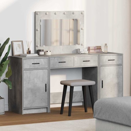 Set di 3 pezzi per toeletta con LED Grigio cemento in Legno ingegnerizzato