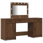 Set Trucco 3 Pezzi vidaXL con LED in Legno Nero Set Trucco 3 Pezzi vidaXL con LED in Legno Nero
