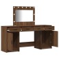 Set Trucco 3 Pezzi vidaXL con LED in Legno Nero Set Trucco 3 Pezzi vidaXL con LED in Legno Nero