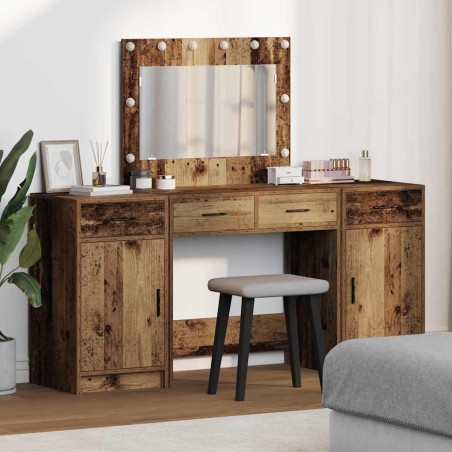 vidaXL Set di Toeletta a 3 Pezzi con LED - Legno Vintage e Legno Ingegnerizzato