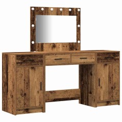 vidaXL Set di Toeletta a 3 Pezzi con LED - Legno Vintage e Legno Ingegnerizzato