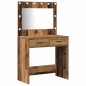 vidaXL Set di Toeletta a 3 Pezzi con LED - Legno Vintage e Legno Ingegnerizzato vidaXL Set di Toeletta a 3 Pezzi con LED - Legno Vintage e Legno Ingegnerizzato