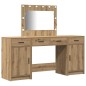 vidaXL Set di Tavolo da Trucco 3 Pezzi con LED Rovere Artigianale Legno Ingegnerizzato