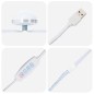 vidaXL Set di toletta 3 pezzi con LED in legno ingegnerizzato bianco vidaXL Set di toletta 3 pezzi con LED in legno ingegnerizzato bianco