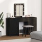 Set di Toeletta 3 Pezzi con LED Nero in Legno Ingegnerizzato Set di Toeletta 3 Pezzi con LED Nero in Legno Ingegnerizzato