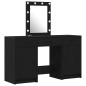 Set di Toeletta 3 Pezzi con LED Nero in Legno Ingegnerizzato Set di Toeletta 3 Pezzi con LED Nero in Legno Ingegnerizzato