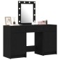Set di Toeletta 3 Pezzi con LED Nero in Legno Ingegnerizzato Set di Toeletta 3 Pezzi con LED Nero in Legno Ingegnerizzato