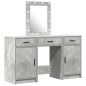 Set di Mobile da Trucco a 3 Pezzi con LED in Legno Ingegnerizzato Grigio