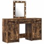 Set da toeletta a 3 pezzi con LED in legno ingegnerizzato rovere affumicato