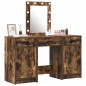 Set da toeletta a 3 pezzi con LED in legno ingegnerizzato rovere affumicato