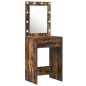 Set da toeletta a 3 pezzi con LED in legno ingegnerizzato rovere affumicato