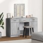 Set da toeletta a 3 pezzi con LED in legno ingegnerizzato grigio Set da toeletta a 3 pezzi con LED in legno ingegnerizzato grigio