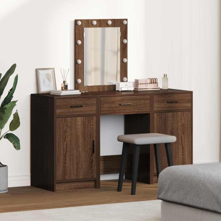 Set da Toeletta 3 Pezzi con LED in Rovere Nero