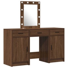 Set da Toeletta 3 Pezzi con LED in Rovere Nero