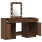 Set da Toeletta 3 Pezzi con LED in Rovere Nero