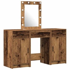 Set da Toeletta 3 Pezzi con LED in Legno Riciclato