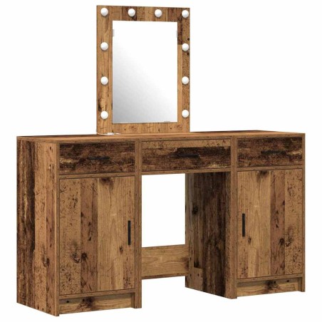 Set da Toeletta 3 Pezzi con LED in Legno Riciclato
