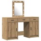 Set da Toeletta 3 Pezzi con LED in Legno Ingegnerizzato Rovere di vidaXL Set da Toeletta 3 Pezzi con LED in Legno Ingegnerizzato Rovere di vidaXL