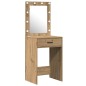 Set da Toeletta 3 Pezzi con LED in Legno Ingegnerizzato Rovere di vidaXL Set da Toeletta 3 Pezzi con LED in Legno Ingegnerizzato Rovere di vidaXL